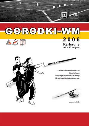 Das offizielle Plakat der Gorodki-WM 2006 in Karlsruhe
